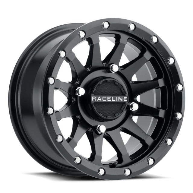 Raceline A95B Trophy 15x7 Satin Black Powersports Wheel with 4x156 Bolt Pattern and 10mm Offset