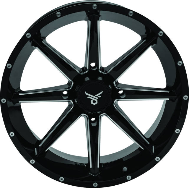 QuadBoss Slicer 18x7 Powersports Wheels with Limited Edition Bull Logo Center Caps