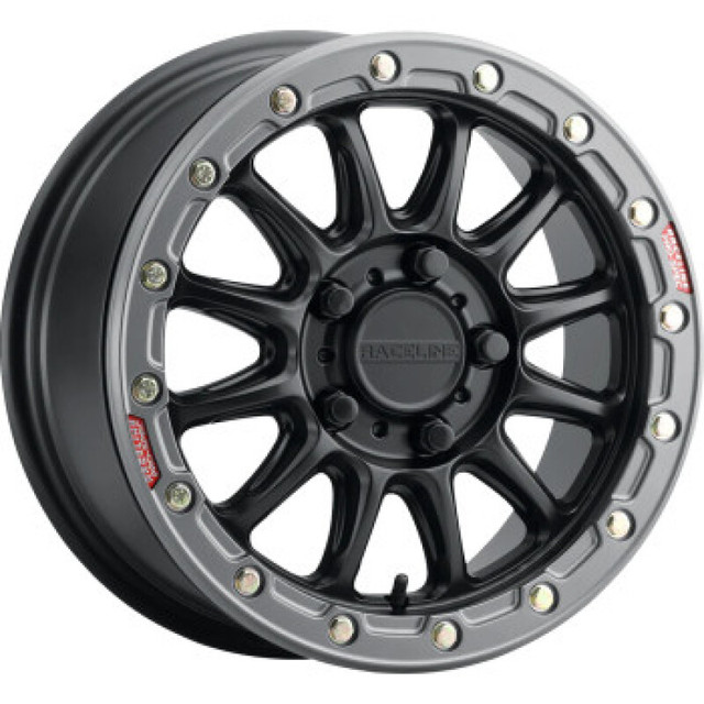 Raceline A14BG Alpha 17x7 Inch Beadlock Wheel with 4x156 Bolt Pattern and 25mm Offset