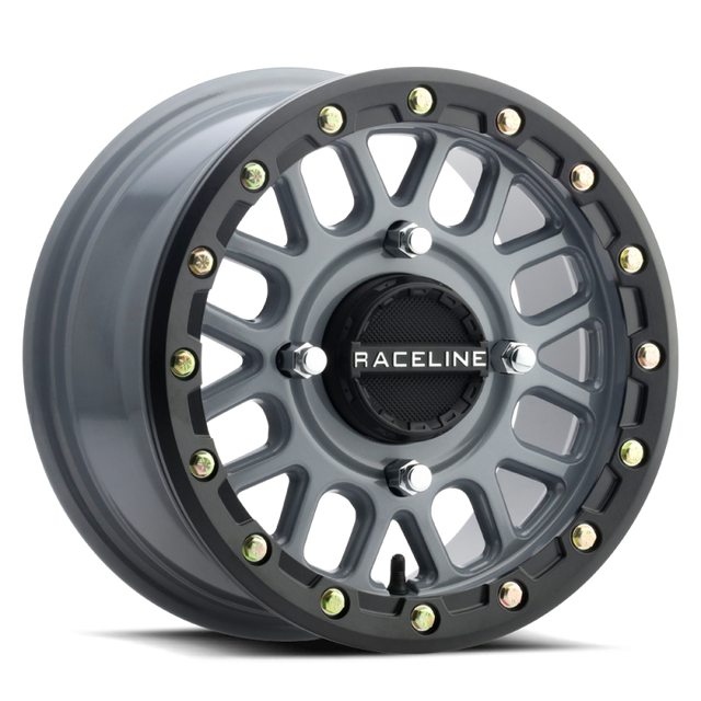 Raceline A93SG Podium 15x6 Inch Beadlock Wheel with Grey & Black Ring – Powersports Off-Road Wheel