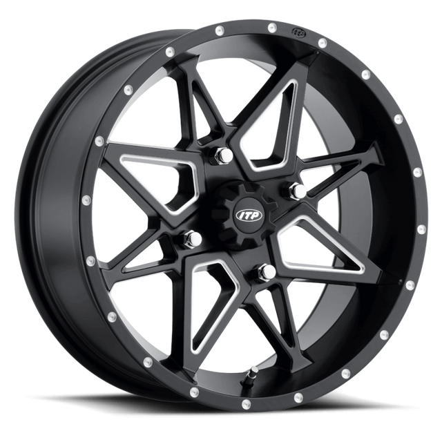 ITP Tornado 14x7 PowerSports Wheel with Matte Black Finish and Milled Accents Part Number 1421954727B