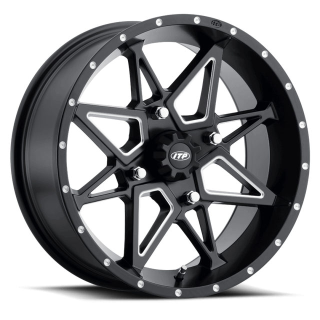 ITP Tornado 15x7 Powersports Wheel - Matte Black with Milled Accents Part #1521957727B