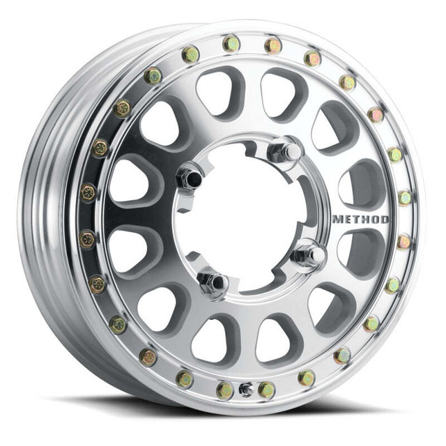 Method MR401-R Beadlock Wheel for UTVs – 15x5 Inch, 4.25+0.75 Inch Offset, 5x4.5 Bolt Pattern, 72mm Hub, Raw Finish