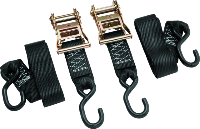 BikeMaster 2x84 Inch Ratchet Tie Down Pair - Heavy-Duty Nylon Cargo Straps