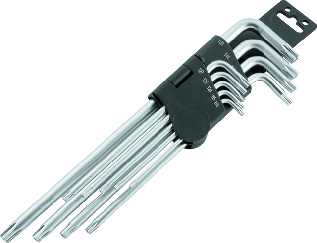 BikeMaster 9-Piece Ball End Long Wrench Set with Torx - Precision Chrome-Vanadium Steel