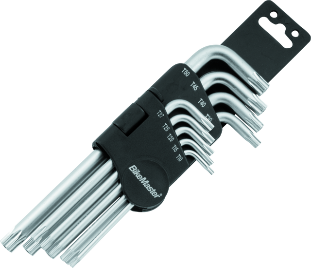 BikeMaster 9-Piece Ball End Short Wrench Set with Torx - Precision Chrome-Vanadium Steel