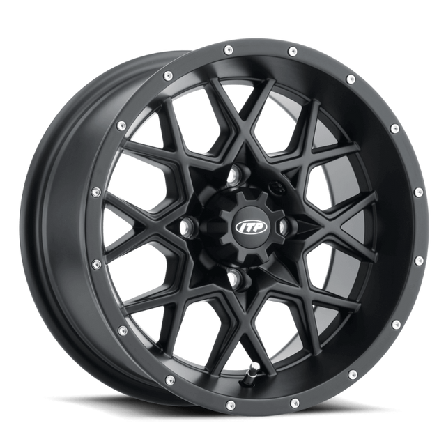 ITP Hurricane 12x7 PowerSports Wheel with Matte Black Finish - Part #1228630536B
