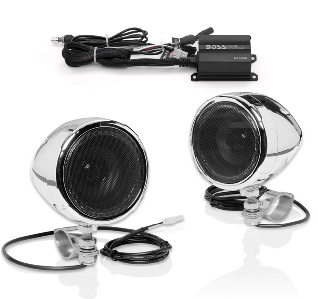 Boss Audio MC420B Motorcycle and Powersports Bluetooth Speaker System with 3-Inch Weatherproof Chrome Speakers