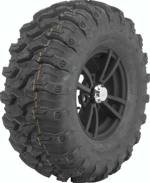 QuadBoss QBT446 27x11R12 Radial Utility Tire with 8-Ply Construction and Rim Guard