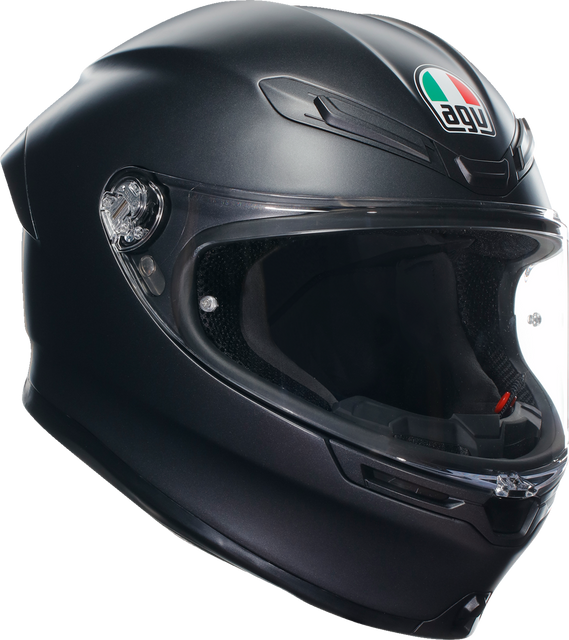 AGV K6 S Matte Black 2XL Motorcycle Helmet with Advanced Ventilation and Safety Features