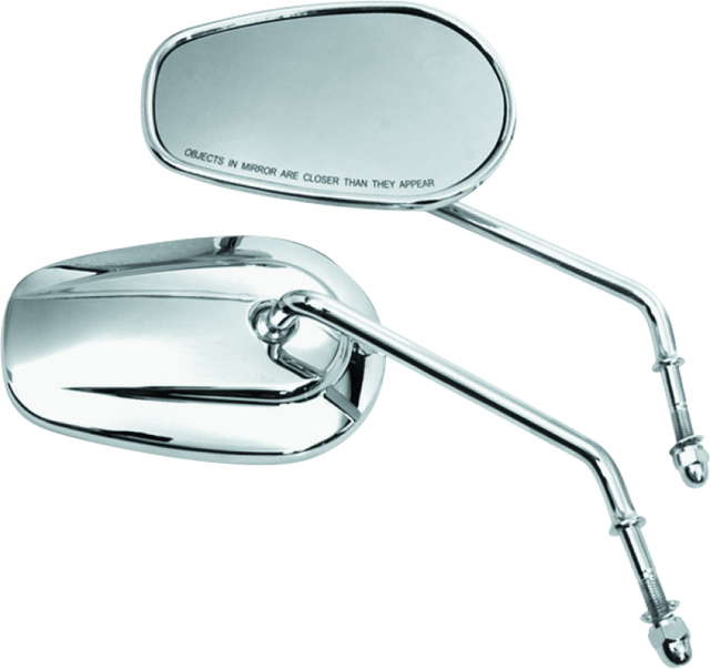 Bikers Choice Chrome Tapered Long Stem Motorcycle Mirrors – Part Number 482006