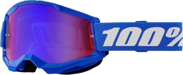 100 Percent Strata 2 Goggle Blue Mirror Red/Blue Lens – High-Performance Riding Eyewear