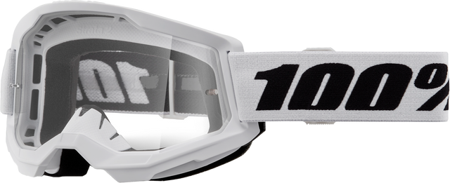 100-Percent Strata 2 Goggle White Clear Lens - High-Performance Riding Eye Protection