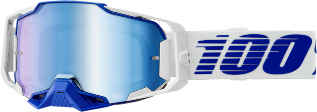 100 Percent Armega Goggle with Blue Mirror Lens - High-Performance Motocross Eye Protection