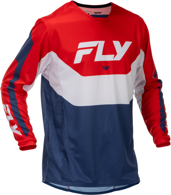 Fly Racing Kinetic Jersey Red/White/Blue Small - Lightweight Performance Motorcycle Jersey