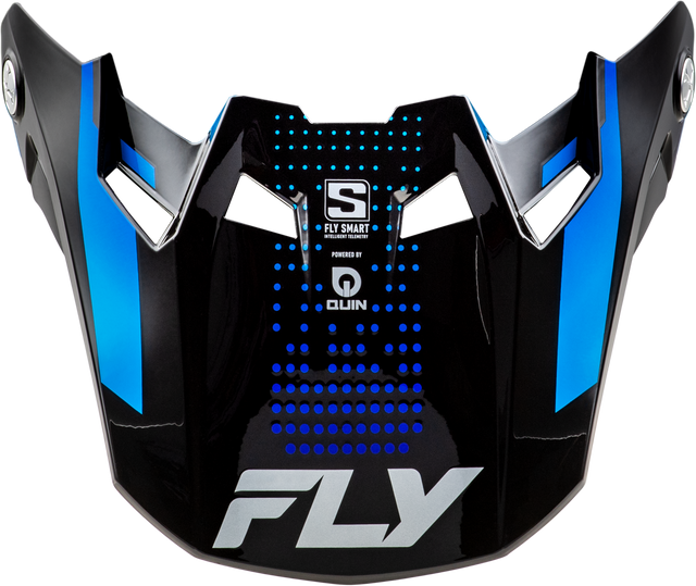 Fly Racing Formula S Carbn Protocol Visor Black Carbon with Blue Accents, Medium/Large