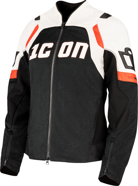 ICON Women's Contra3™ Jacket White XS - Mesh Ventilation and Impact Protection