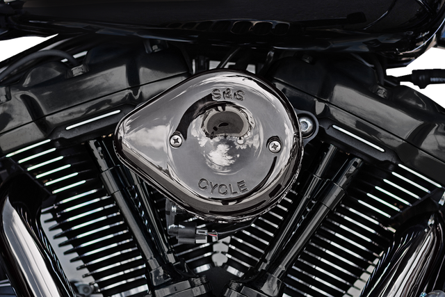S&S CYCLE Stealth Mini Teardrop Air Cleaner Cover - M8 Lava Chrome (Part #170-0780)
