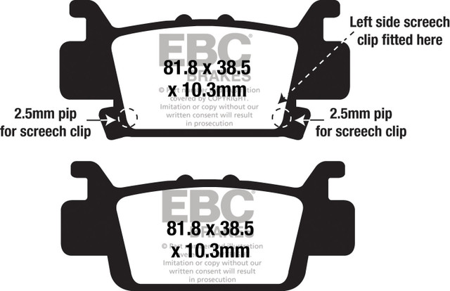 EBC Fa703sv Severe Duty SV Series Brake Pads for Honda Pioneer 1000 Models