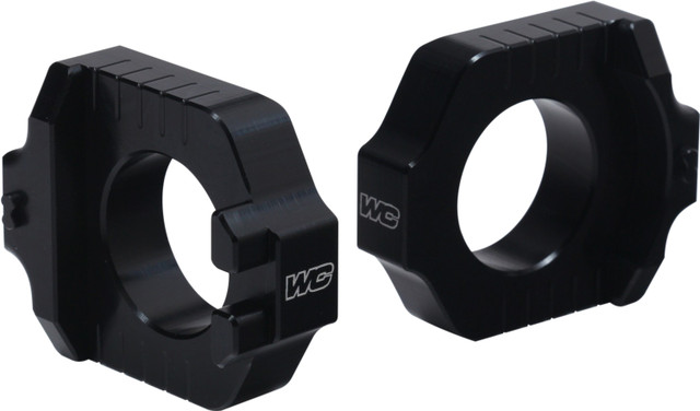 Works Elite Axle Blocks for Yamaha YZ and WR Models - Precision CNC Billet Aluminum Rear Axle Conversion Kit