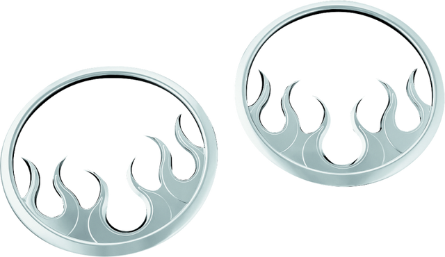 Kuryakyn Flame Speaker Grills for 2014-2015 Harley Davidson Touring Models Chrome Part #7374