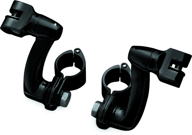 Kuryakyn Longhorn Offset Peg Mounts with 1-1/4 Inch Clamp – Black for Powersports Vehicles