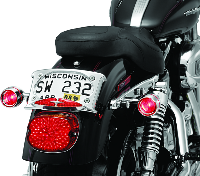Kuryakyn Deep Dish Bezel with Red Lens for Harley-Davidson Bullet Turn Signals Part #2109