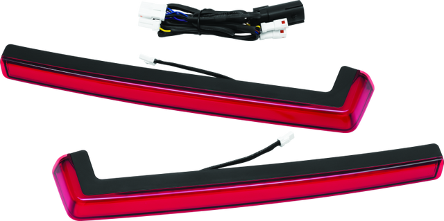 Kuryakyn Tracer Tour Pak Side Lights with Red Lens for Harley Davidson Touring Models