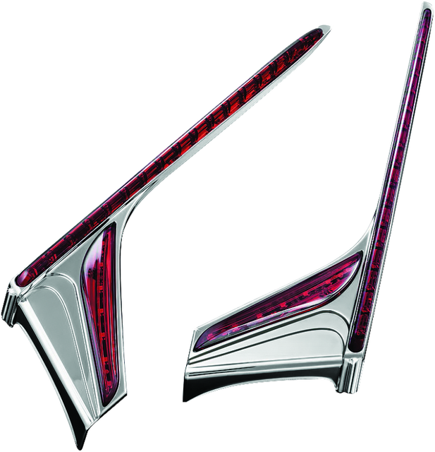 Kuryakyn LED Vertical Rear Light Strips for Honda GL1800B F6B (2012-2017) with Chrome Red Lens