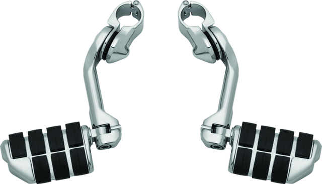 Kuryakyn Tour-Tech Cruise 6-inch Mount Arm with Dually ISO Pegs for 1-1/4-inch Engine Guards, Chrome