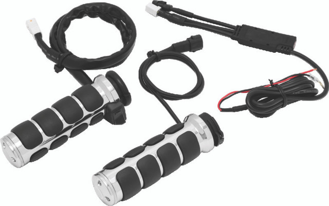 Kuryakyn Heated ISO Grips Dual Cable Chrome – Keep Your Hands Warm with Adjustable Heating for Harley-Davidson and Powersports Vehicles