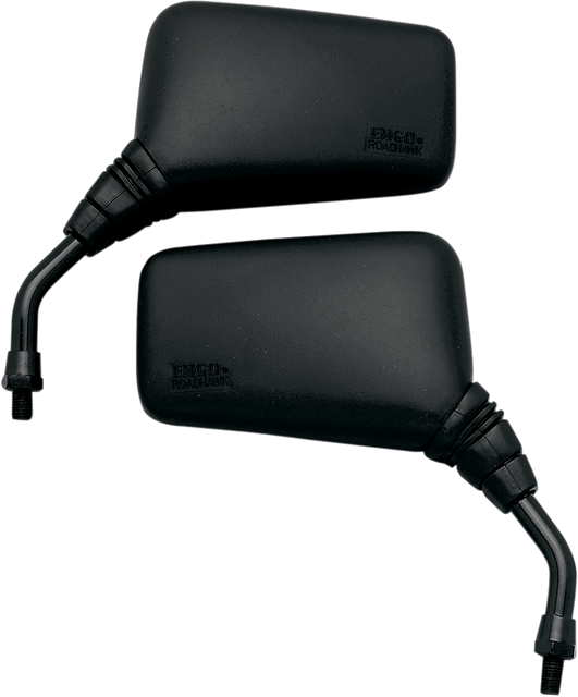 EMGO Roadhawk Side View Mirror - Rectangle Short M10 x 1.25 Black 20-25100