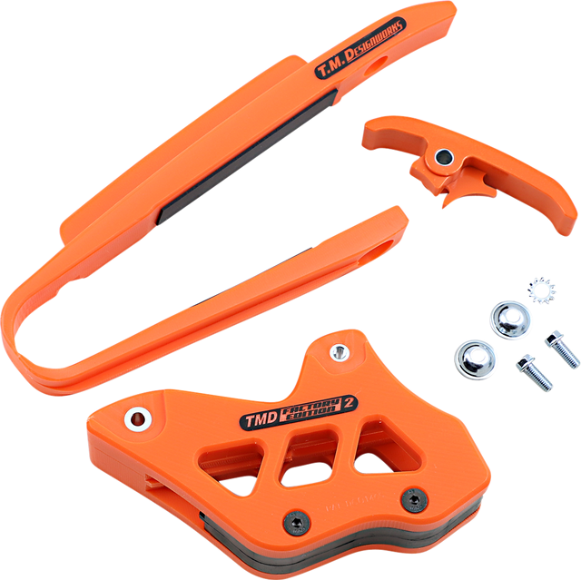 T.M. Designworks Chain Guide and Slider Kit for KTM - Orange KTM-230-OR