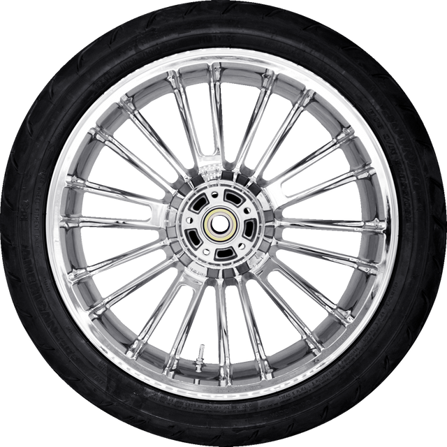 COASTAL MOTO Atlantic Rear Wheel - Chrome 18-Inch with Dunlop AE Tire (180/55B18) - Part Number PKG-ATL185CH-24ABST