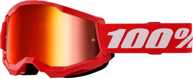 100-Percent Strata 2 Jr. Goggle with Red Mirror Red Lens - Youth MTB and Ski Safety Eyewear