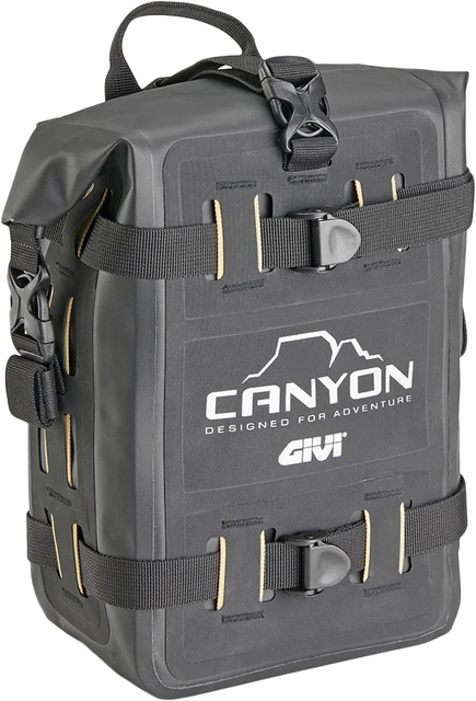 GIVI Canyon Advanced Cargo Bag 8L for Engine Guard and Tail - Black (Part Number: GRT722B)