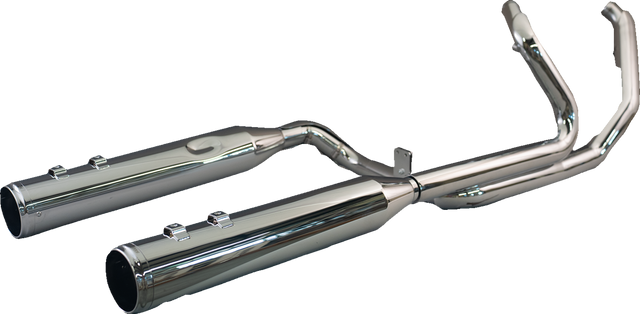 KHROME WERKS 2-into-2 Dominator Exhaust System with 4-1/2" Mufflers for M8 Models - Chrome with Race Tip Part #200120