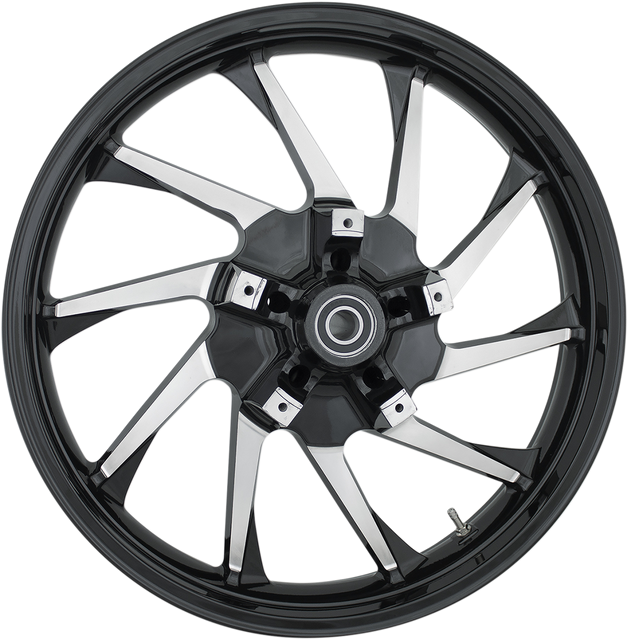 Coastal Moto Hurricane 3D Front Wheel with Dual Disc and ABS – 21x3.5 Black Cut, Part Number 3D-HUR213BCABST