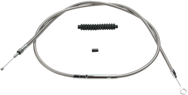 BARNETT High-Efficiency Stainless Steel Clutch Cable for Harley-Davidson Dyna/Softail - +6 Inch, Part Number 102301000706
