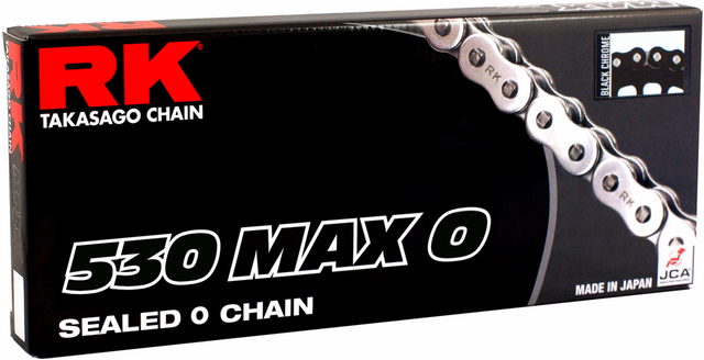 RK 530 Max O Drive Chain - 150 Links - Black/Chrome | Part Number 530MAXO-150-BC