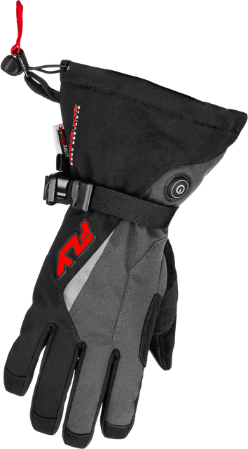 Title Heated Gauntlet Gloves Grey/Black/Red 2x