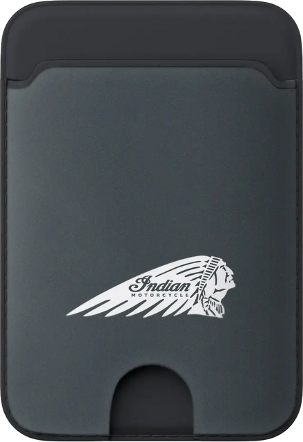 Indian Card Wallet W/Headdress Gray W/Logo