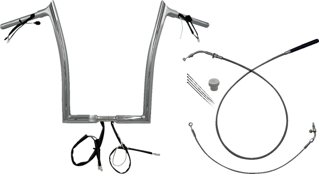 FAT BAGGERS INC. 1-1/4" EZ Install Pointed Top Handlebar - 16" - Chrome 949916
