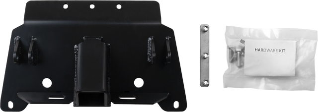 Open Trail 459-5255 UTV front lower snow plow mount bracket black powder coated grade 50 steel plate with tapered pin tabs for Polaris Ranger 570 and 500