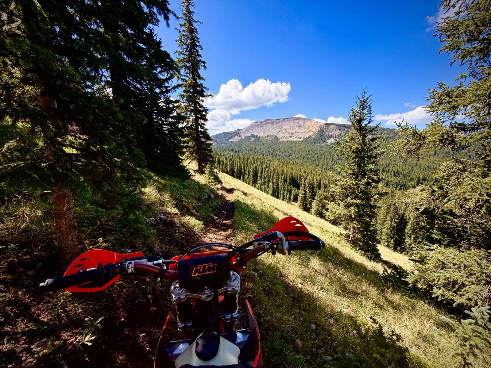 Single-track above the tree line in the Colorado high country