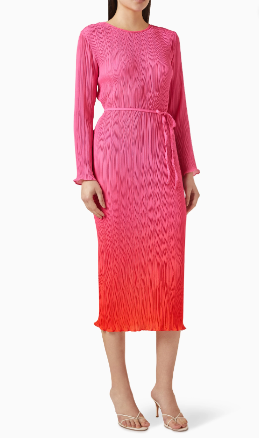strapless open back dress Red and Pink Afia Midi Dress – Never Fully Dressed main image 0