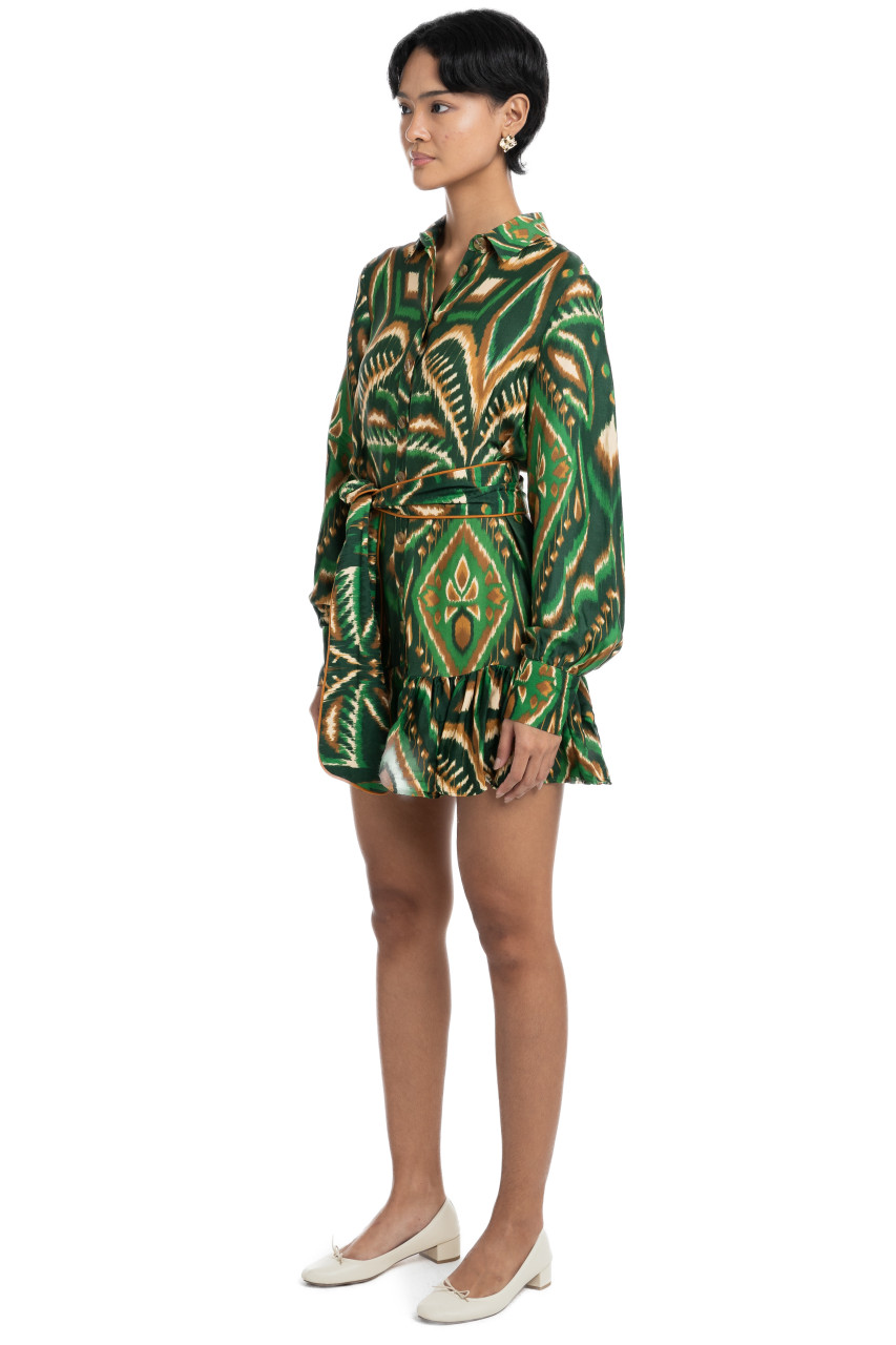 farm rio pineapple ikat asymmetric hem wrap dress ba&sh Tola Dress, Ocre  Melly