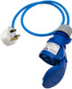 UK Plug to 16 Amp Blue Commando 230v Coupler