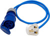 UK Plug to 16 Amp Blue Commando 230v Coupler