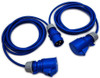32A IP44 CEE Plug to 2 x 32 Amp Coupler Splitter Extension Cable